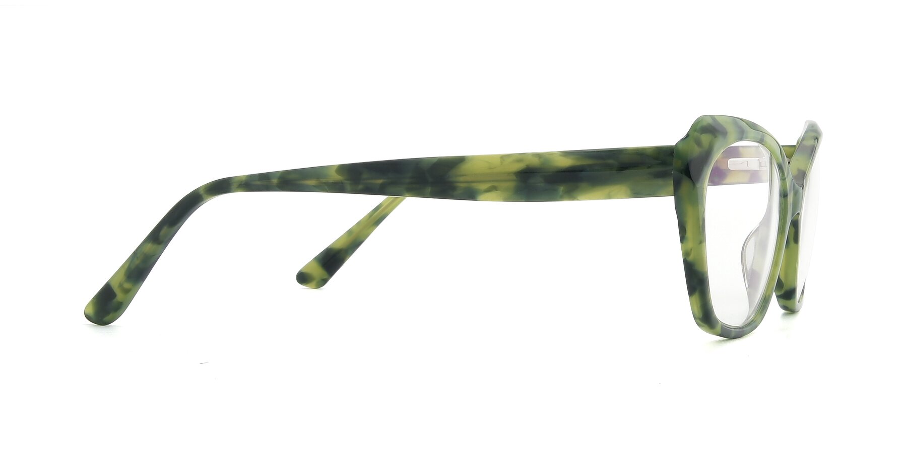 Side of 17351 in Floral Green with Clear Eyeglass Lenses