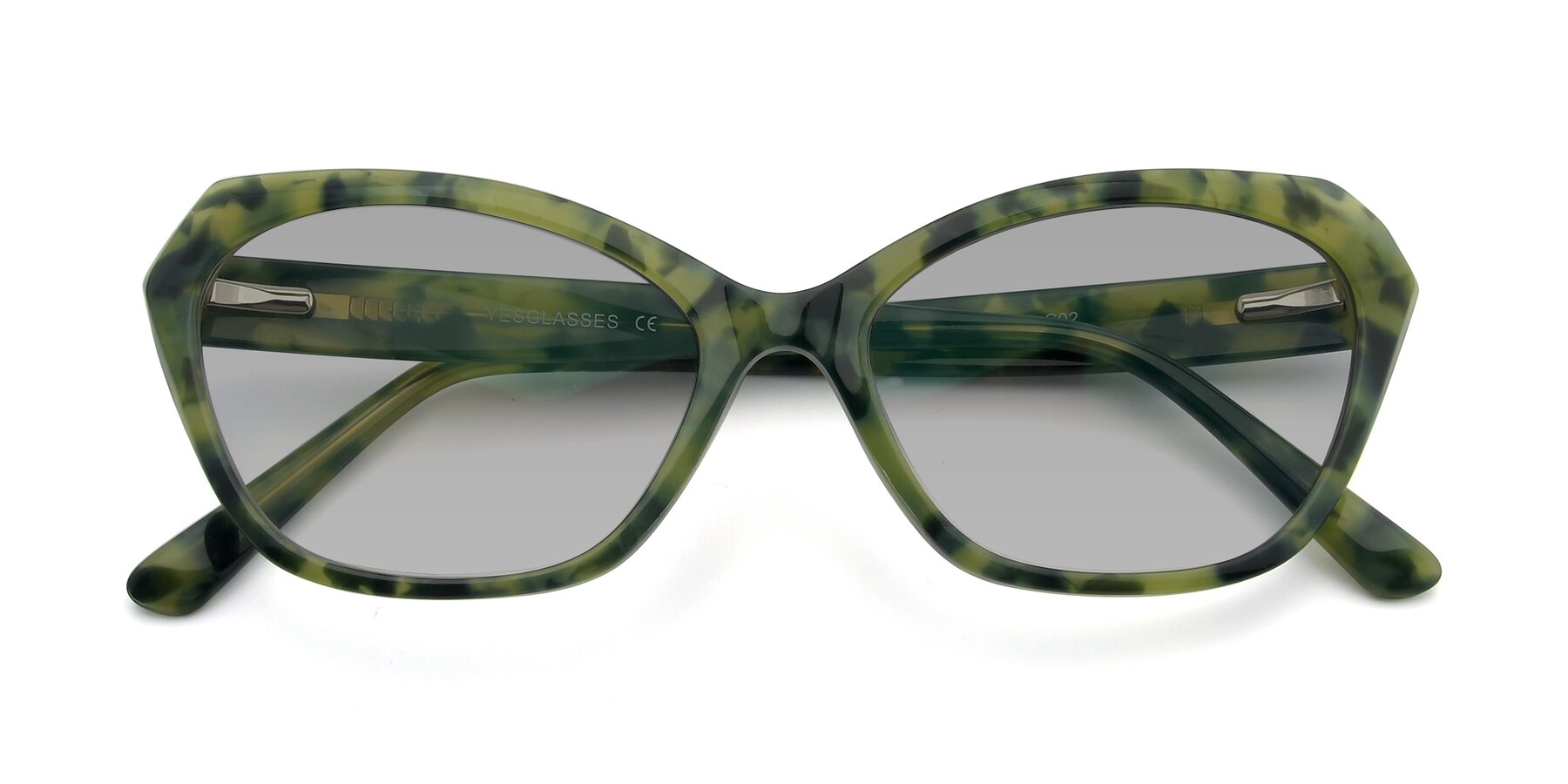 Folded Front of 17351 in Floral Green with Light Gray Tinted Lenses