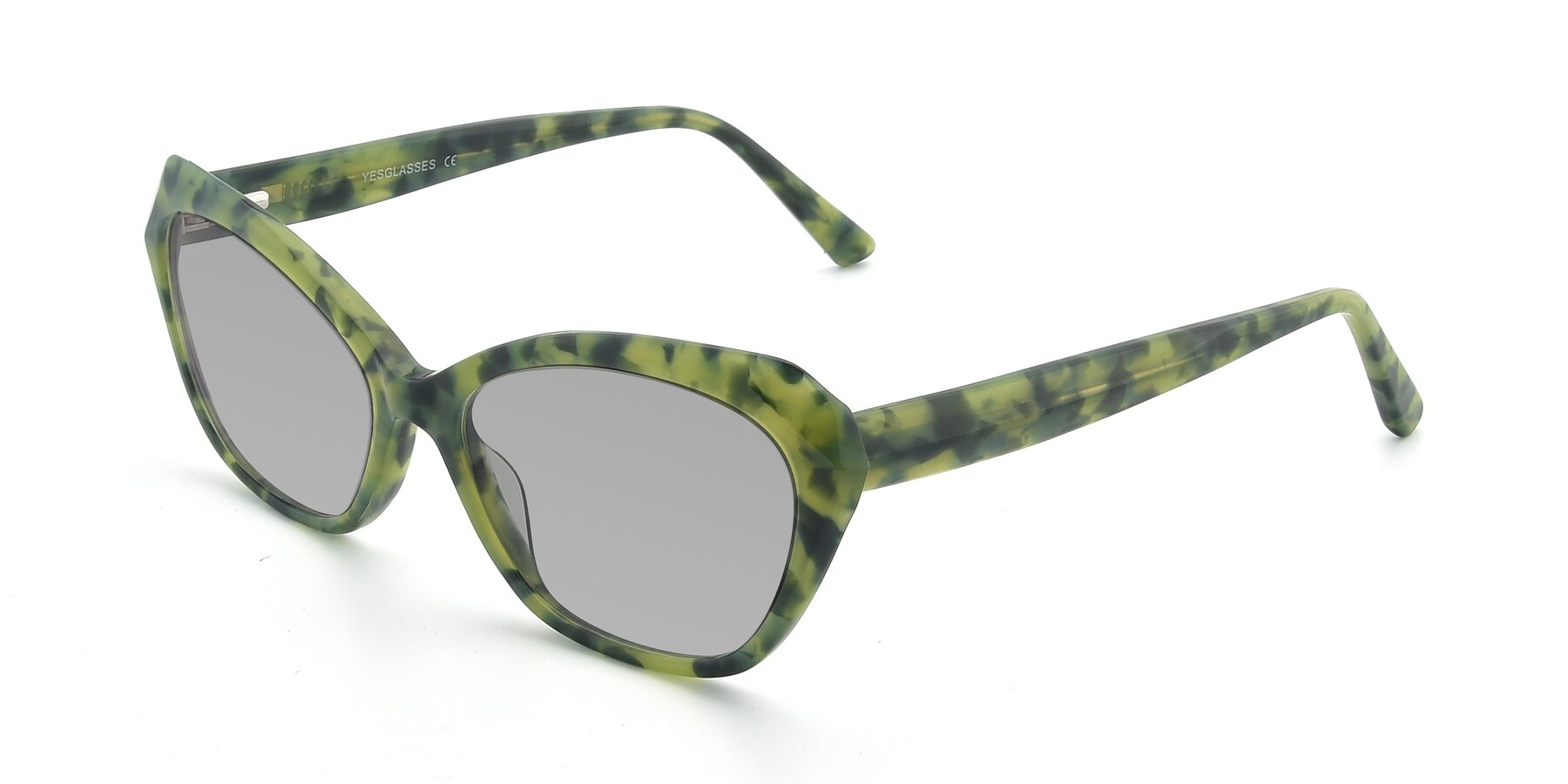 Angle of 17351 in Floral Green with Light Gray Tinted Lenses