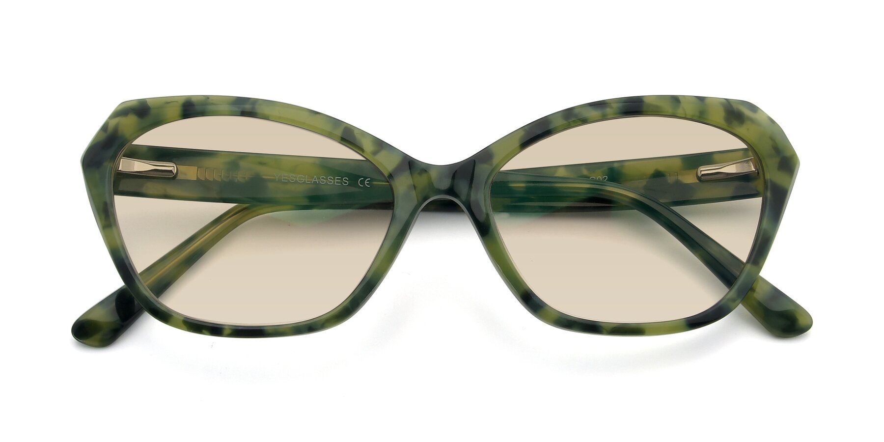 Folded Front of 17351 in Floral Green with Light Brown Tinted Lenses