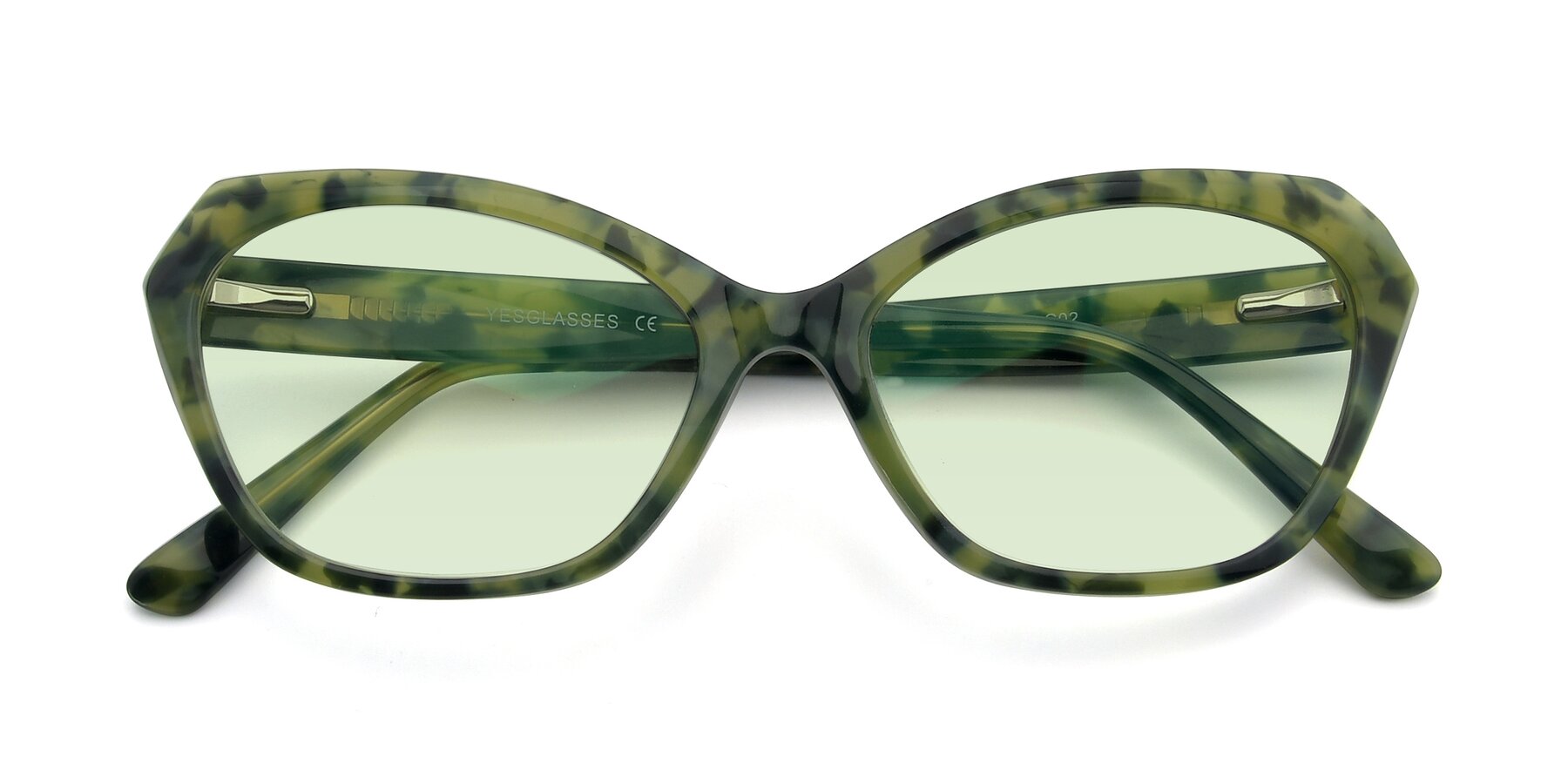 Folded Front of 17351 in Floral Green with Light Green Tinted Lenses