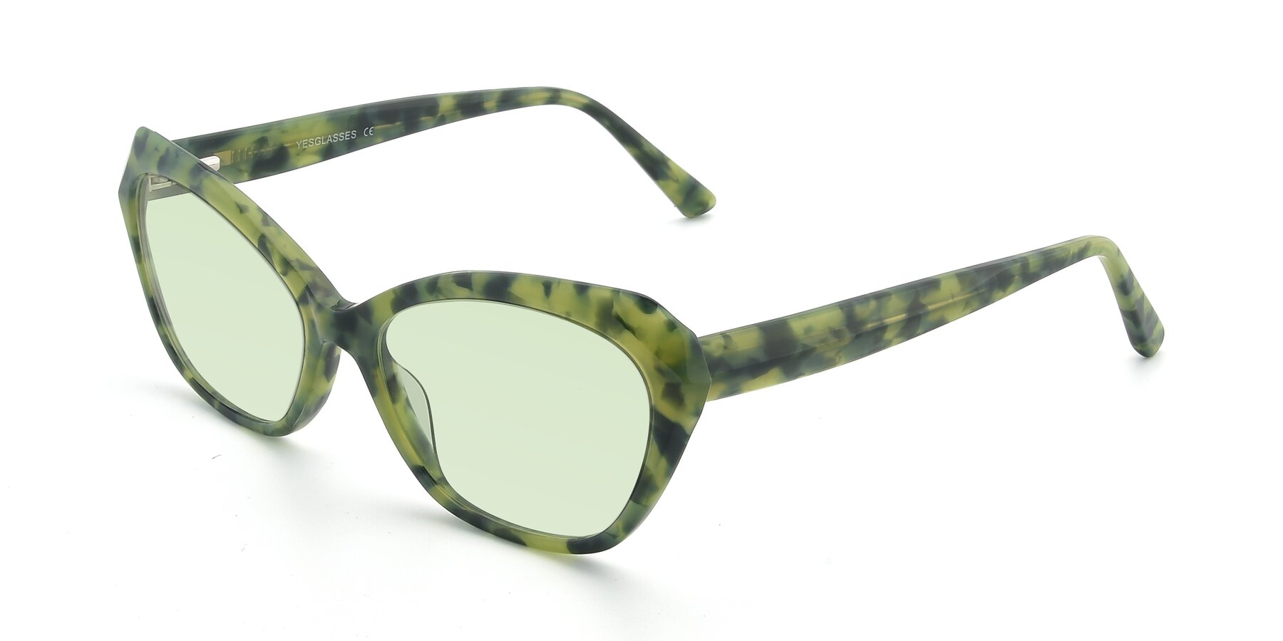Angle of 17351 in Floral Green with Light Green Tinted Lenses