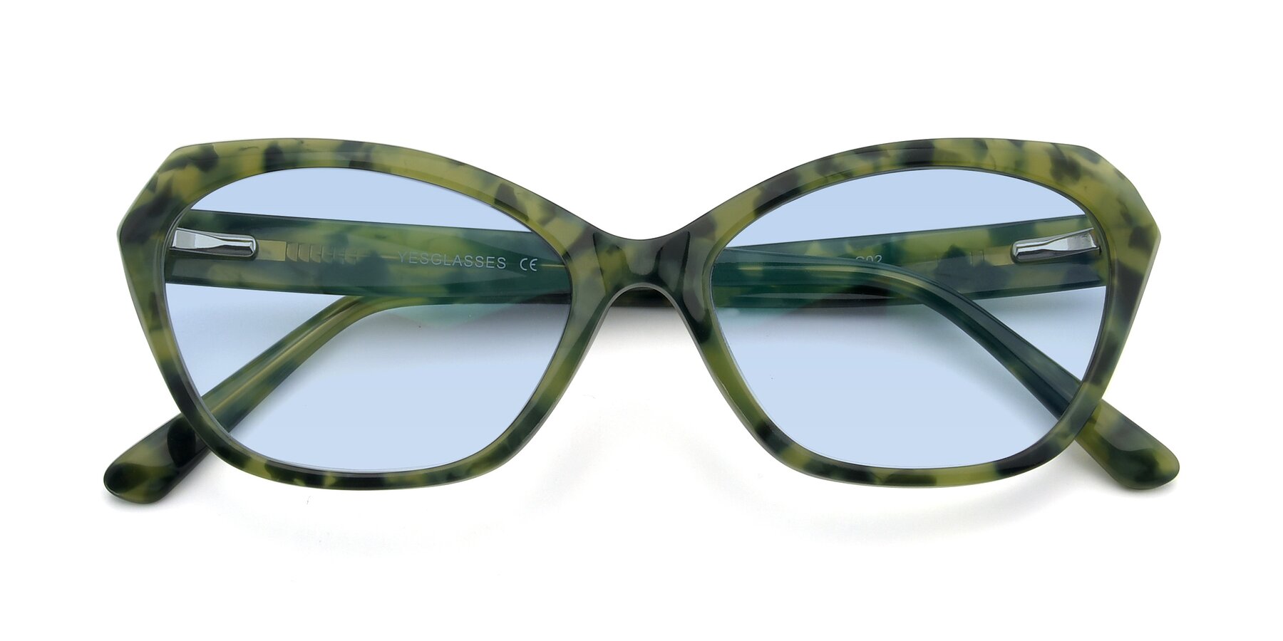 Folded Front of 17351 in Floral Green with Light Blue Tinted Lenses