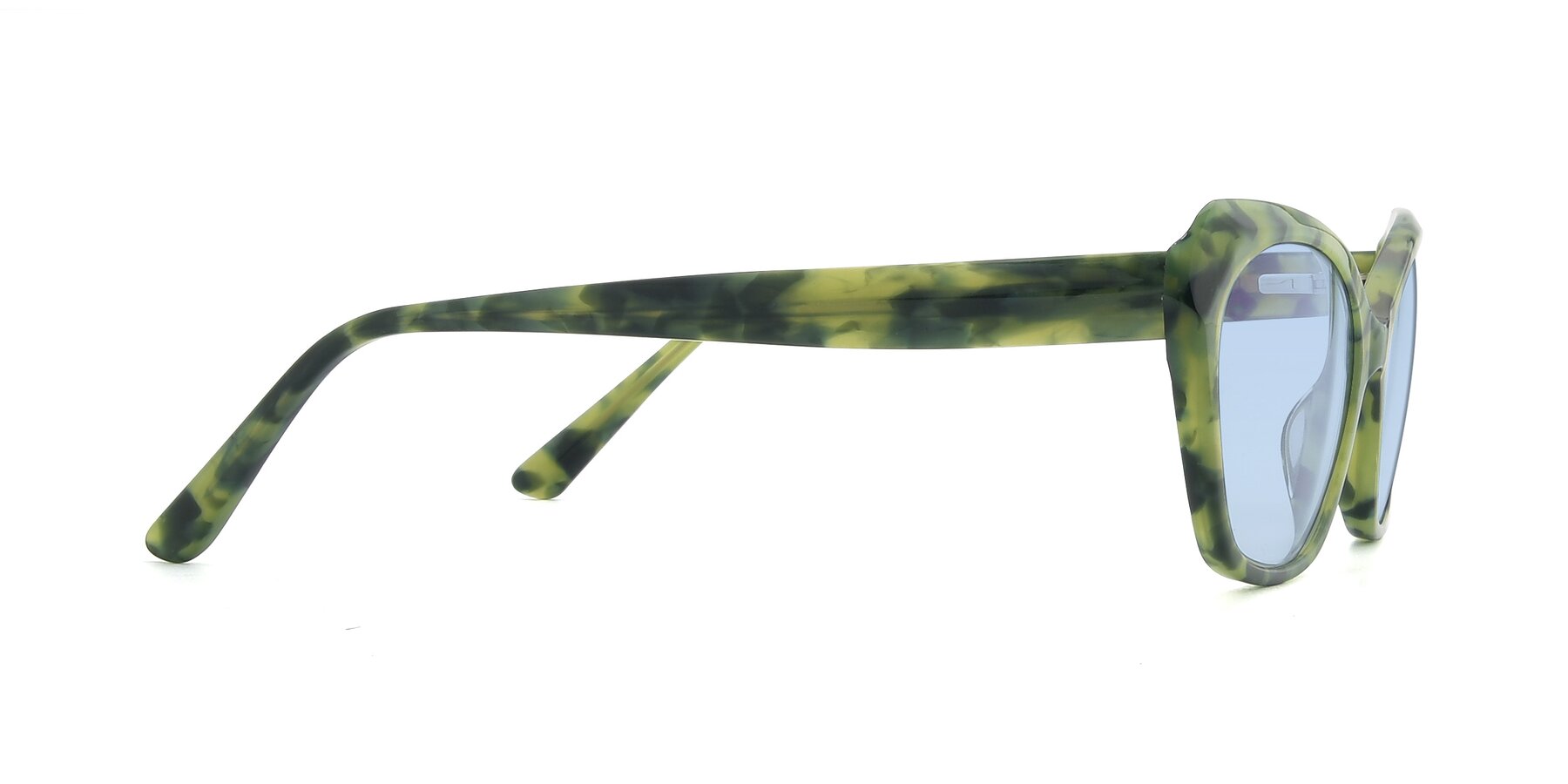 Side of 17351 in Floral Green with Light Blue Tinted Lenses