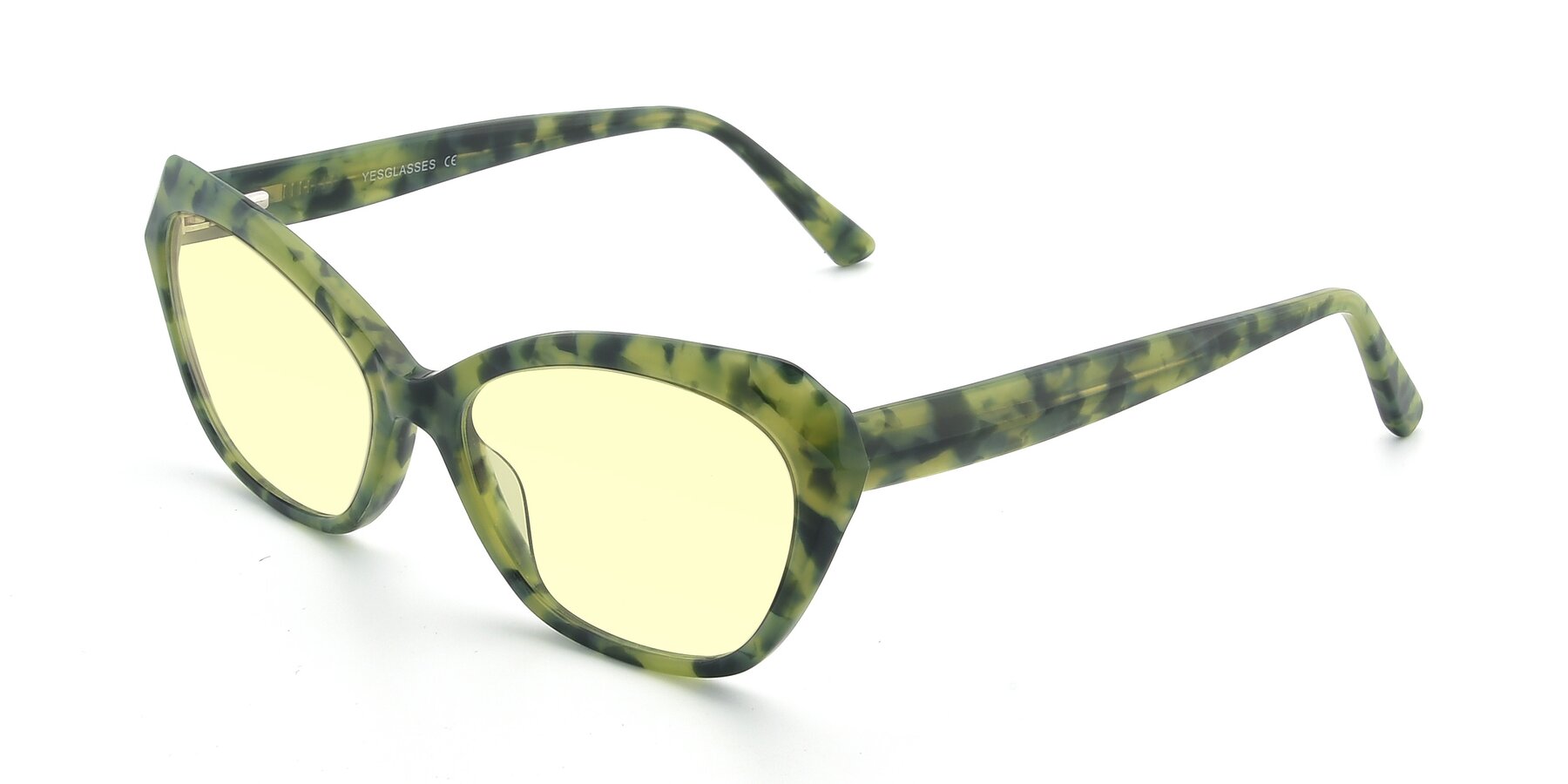 Angle of 17351 in Floral Green with Light Yellow Tinted Lenses