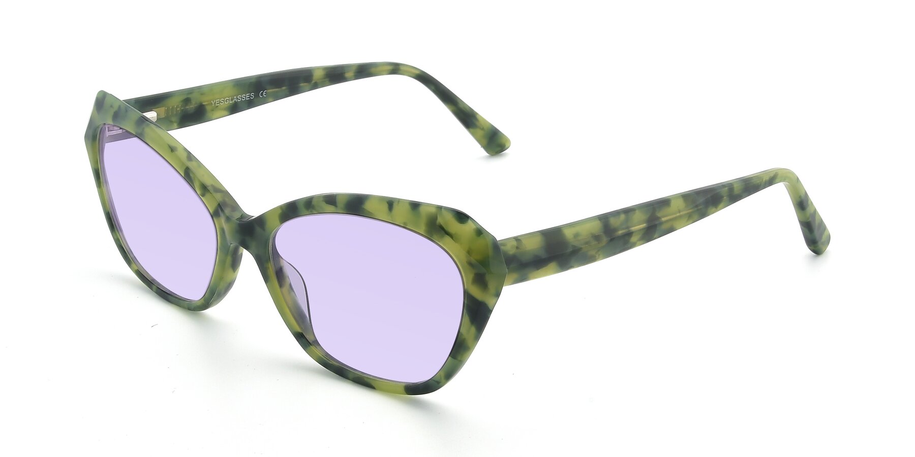 Angle of 17351 in Floral Green with Light Purple Tinted Lenses