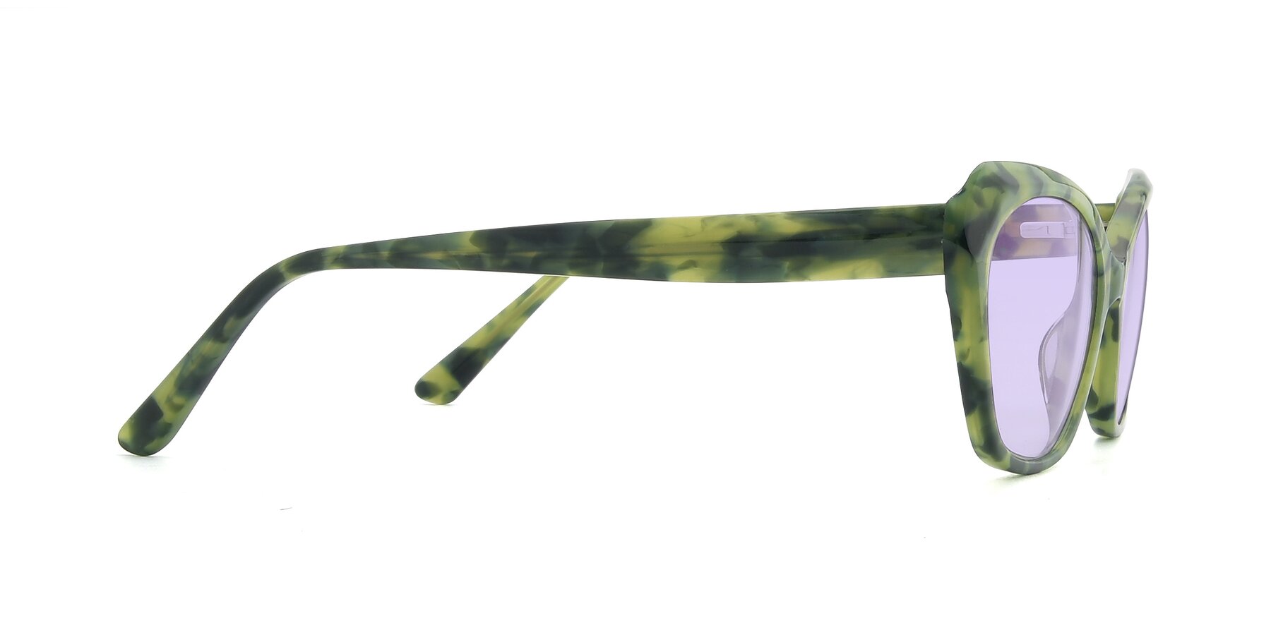 Side of 17351 in Floral Green with Light Purple Tinted Lenses