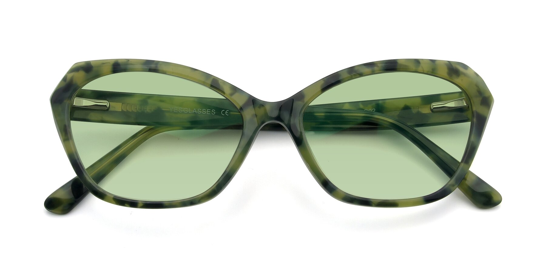 Folded Front of 17351 in Floral Green with Medium Green Tinted Lenses