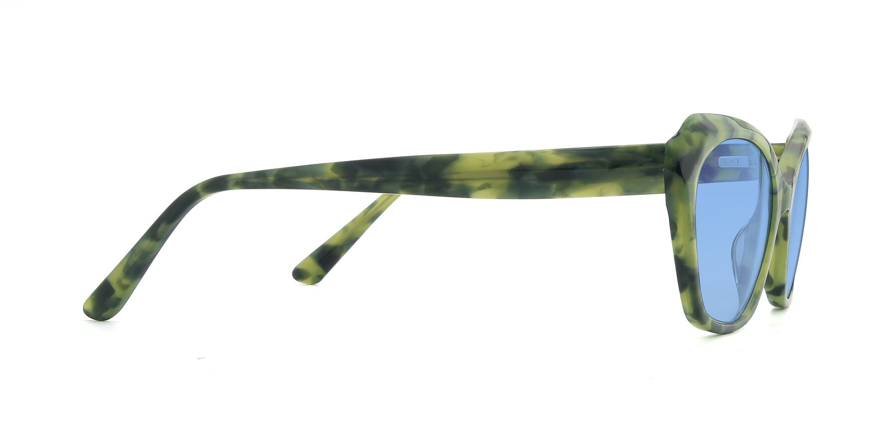 Side of 17351 in Floral Green with Medium Blue Tinted Lenses