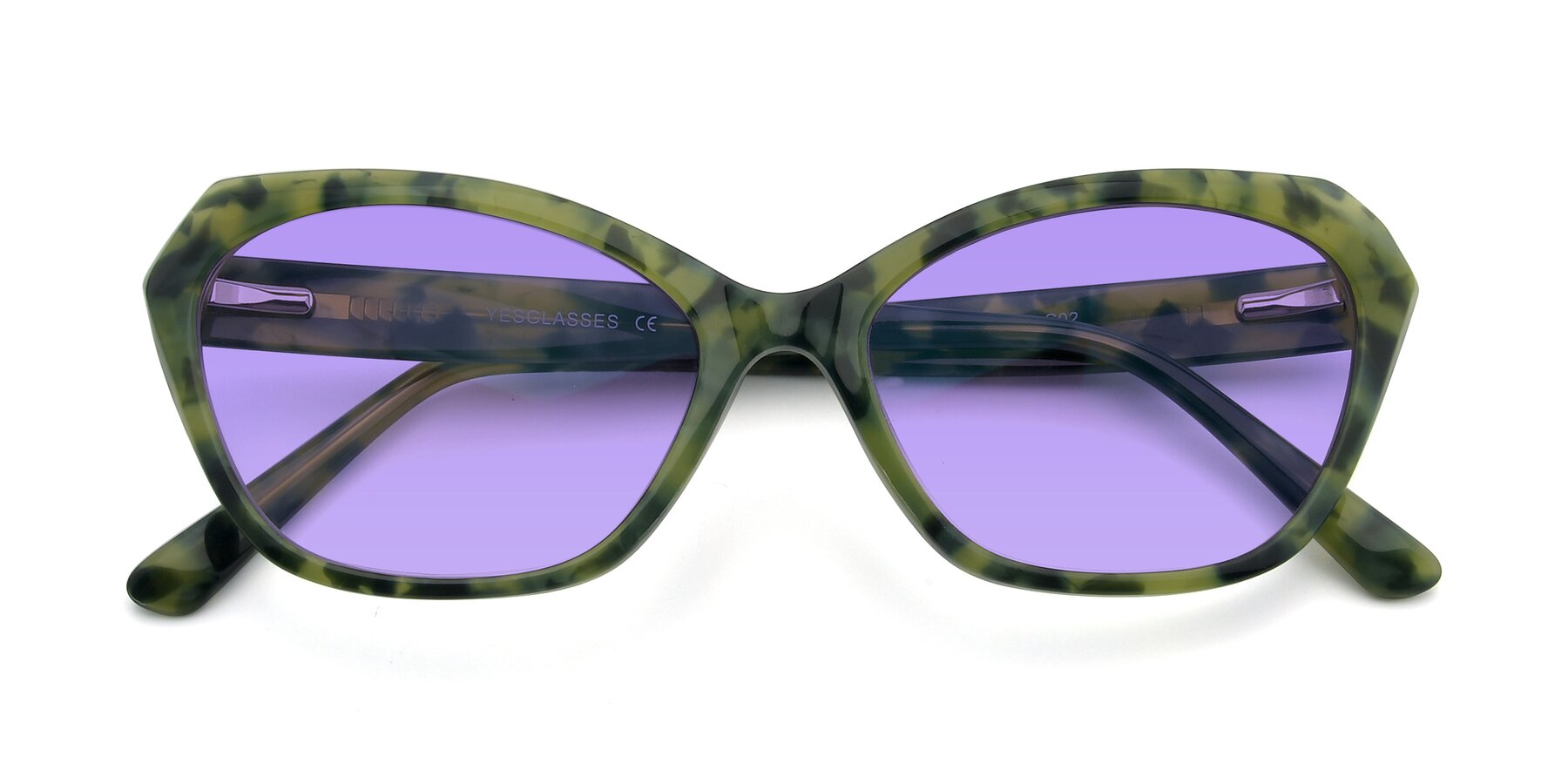 Folded Front of 17351 in Floral Green with Medium Purple Tinted Lenses