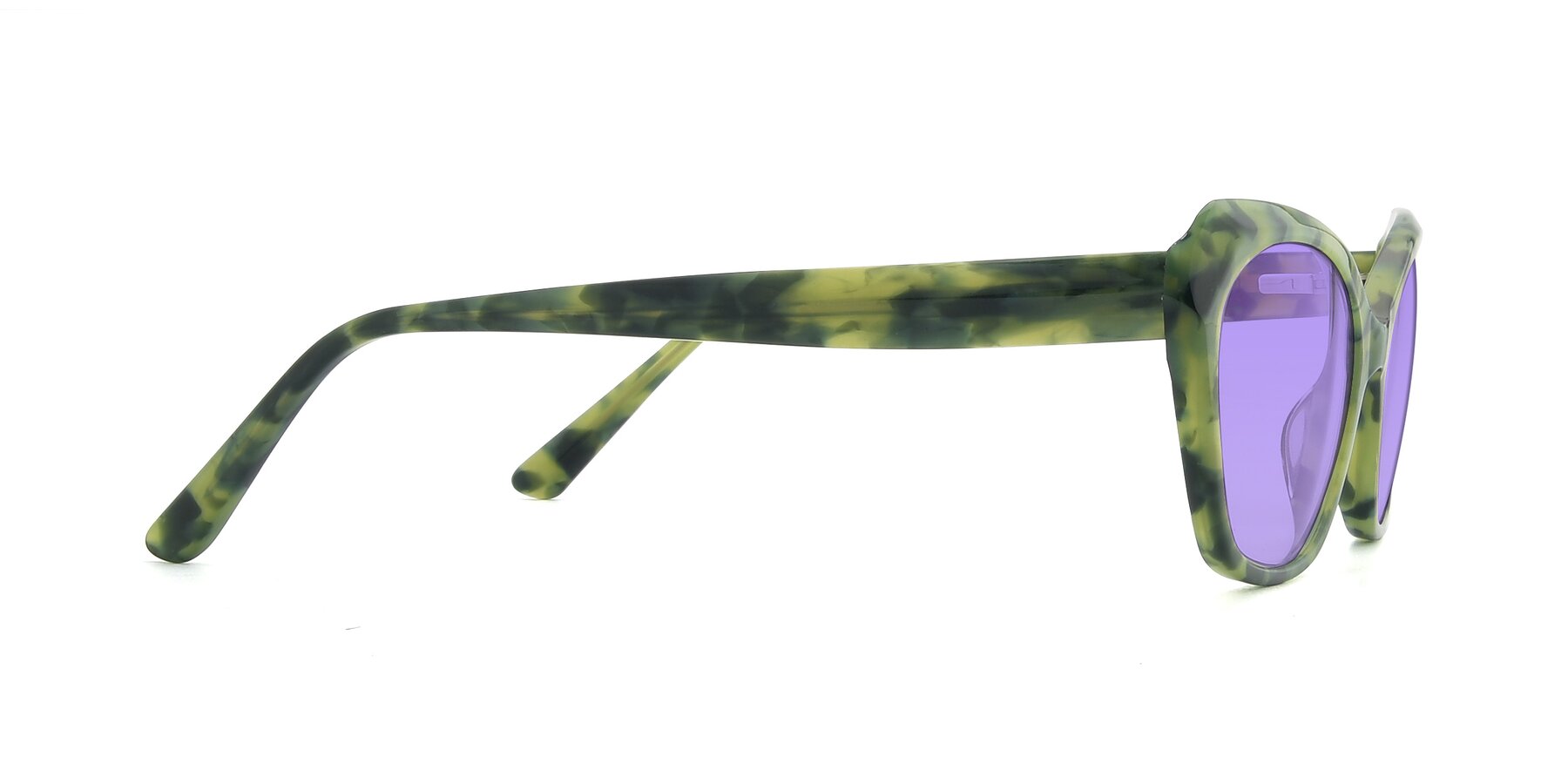 Side of 17351 in Floral Green with Medium Purple Tinted Lenses