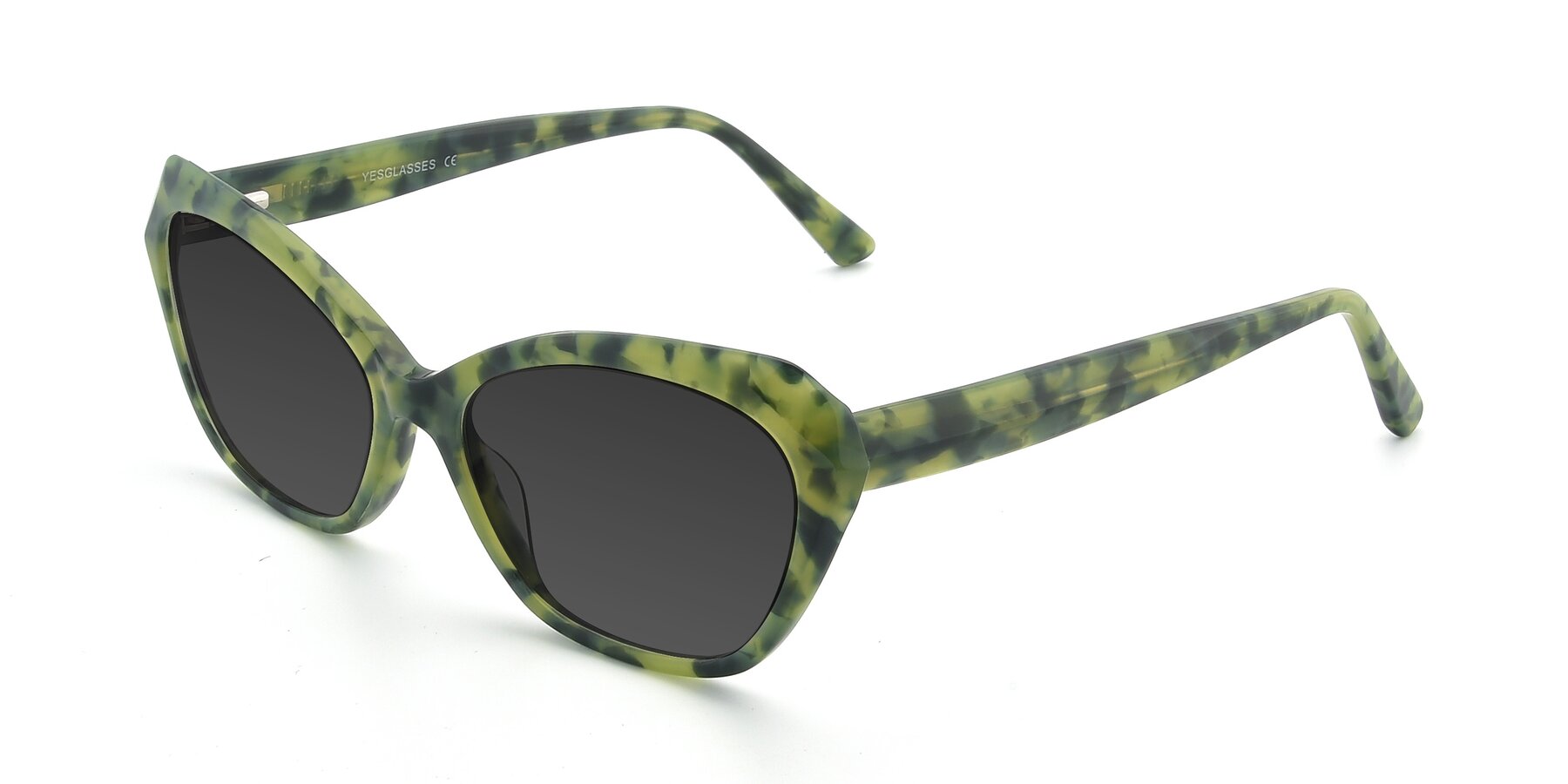 Angle of 17351 in Floral Green with Gray Tinted Lenses