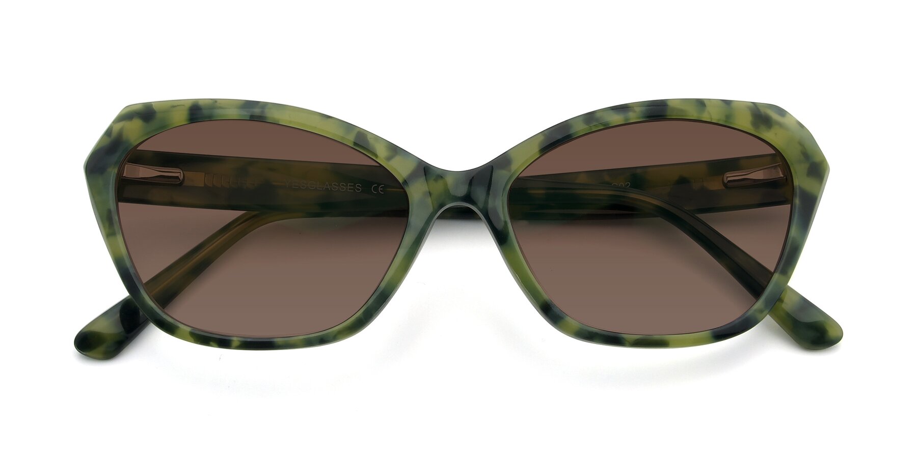 Folded Front of 17351 in Floral Green with Brown Tinted Lenses