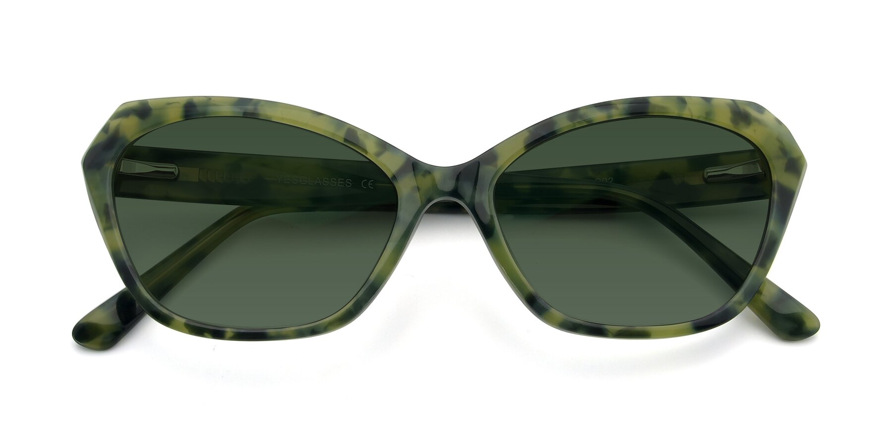 Folded Front of 17351 in Floral Green with Green Tinted Lenses