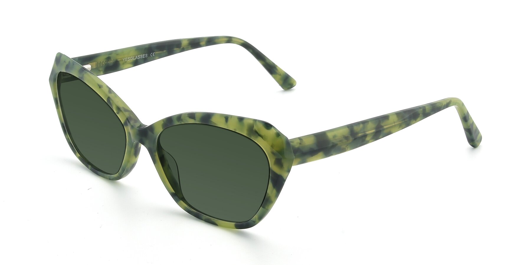 Angle of 17351 in Floral Green with Green Tinted Lenses