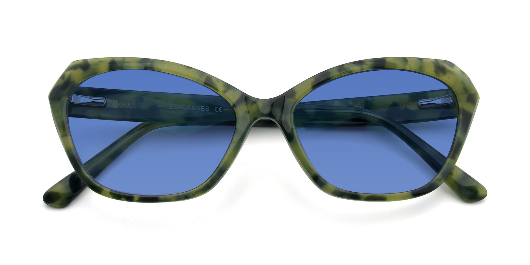 Folded Front of 17351 in Floral Green with Blue Tinted Lenses
