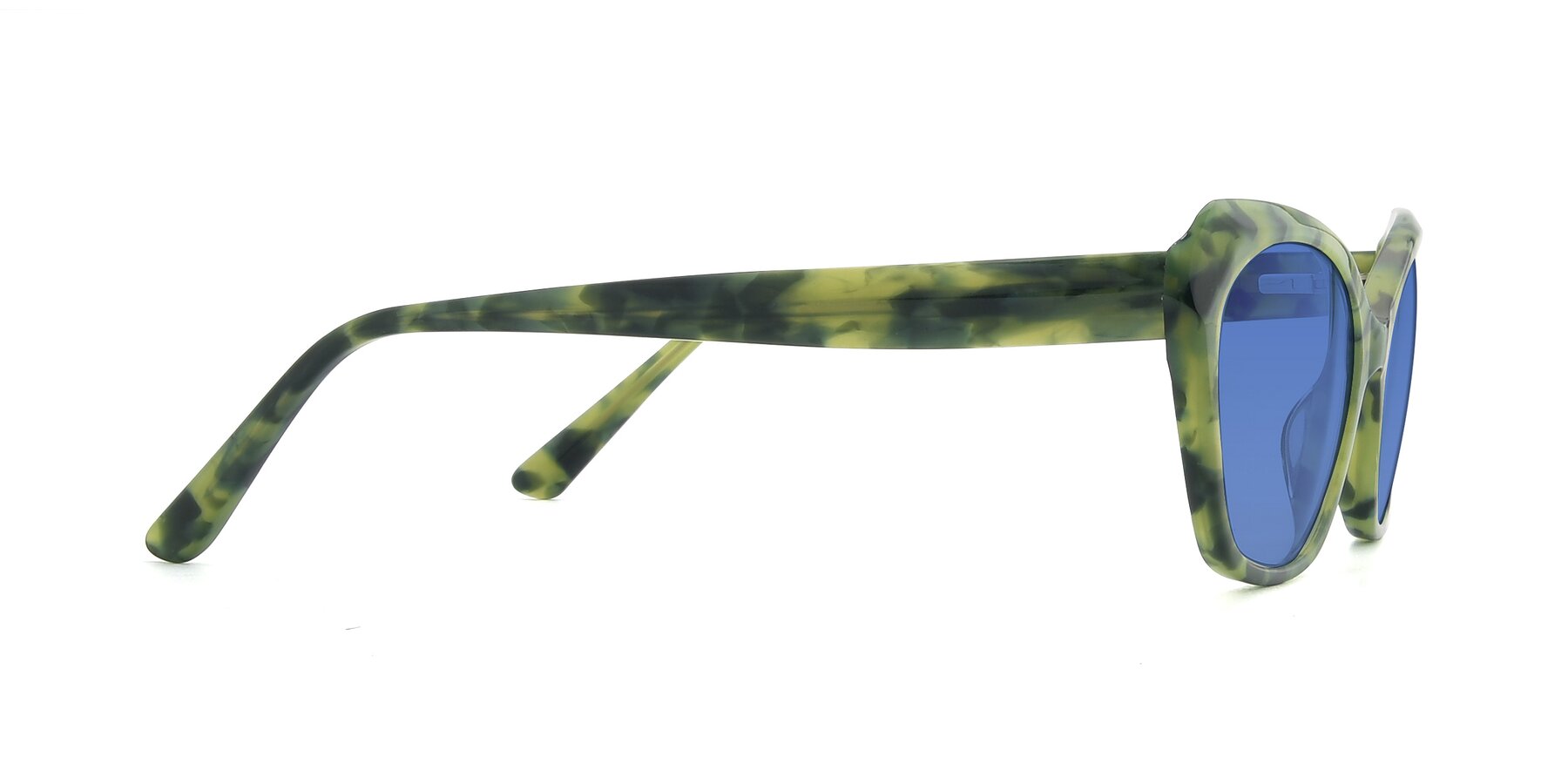Side of 17351 in Floral Green with Blue Tinted Lenses