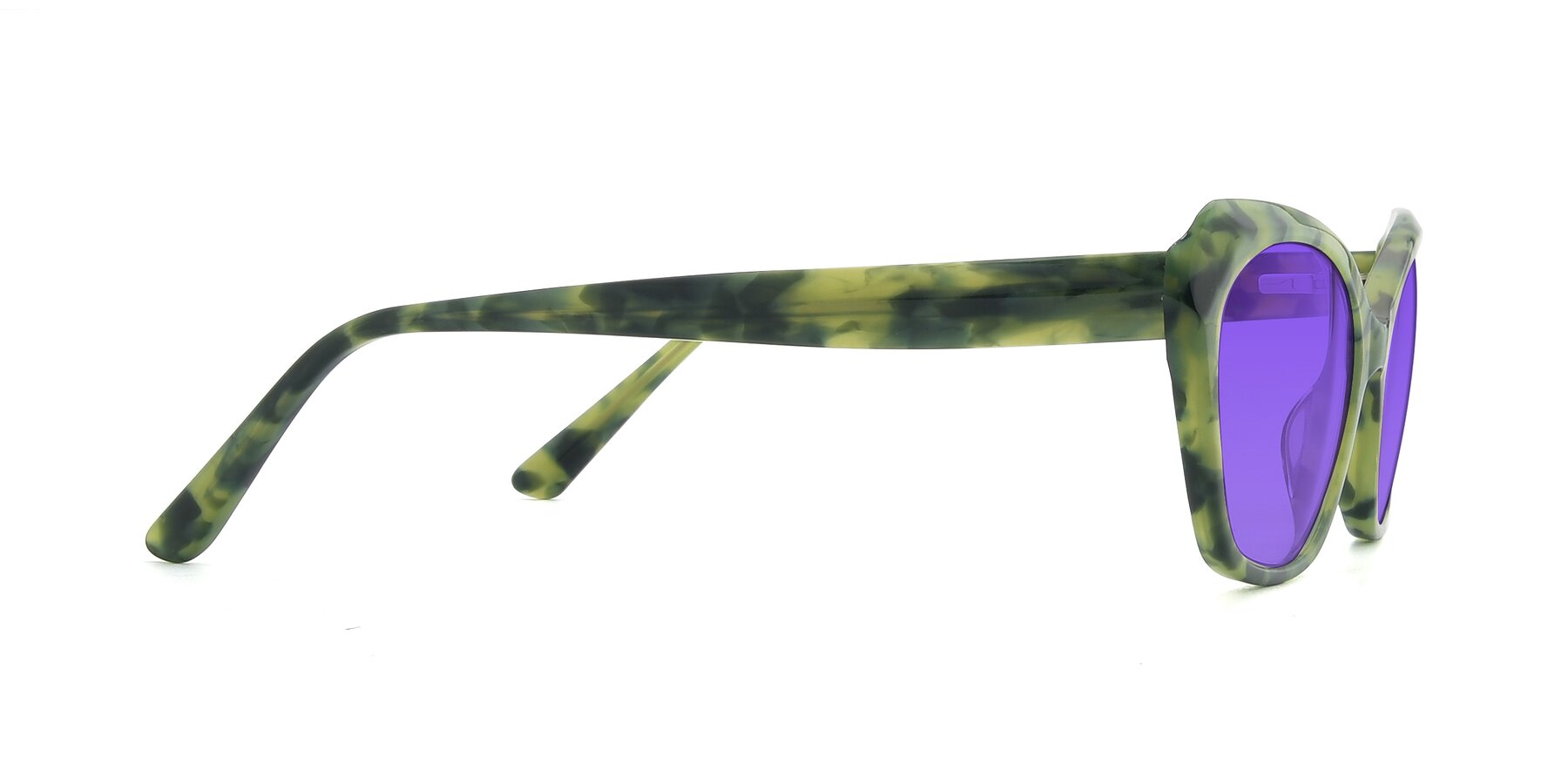 Side of 17351 in Floral Green with Purple Tinted Lenses
