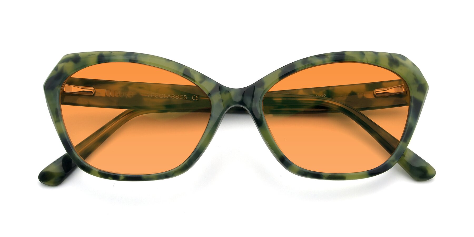 Folded Front of 17351 in Floral Green with Orange Tinted Lenses