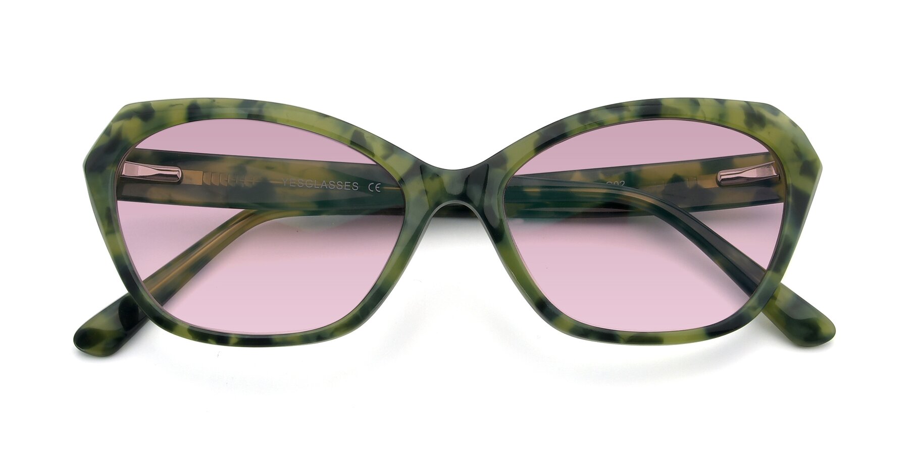 Folded Front of 17351 in Floral Green with Light Wine Tinted Lenses