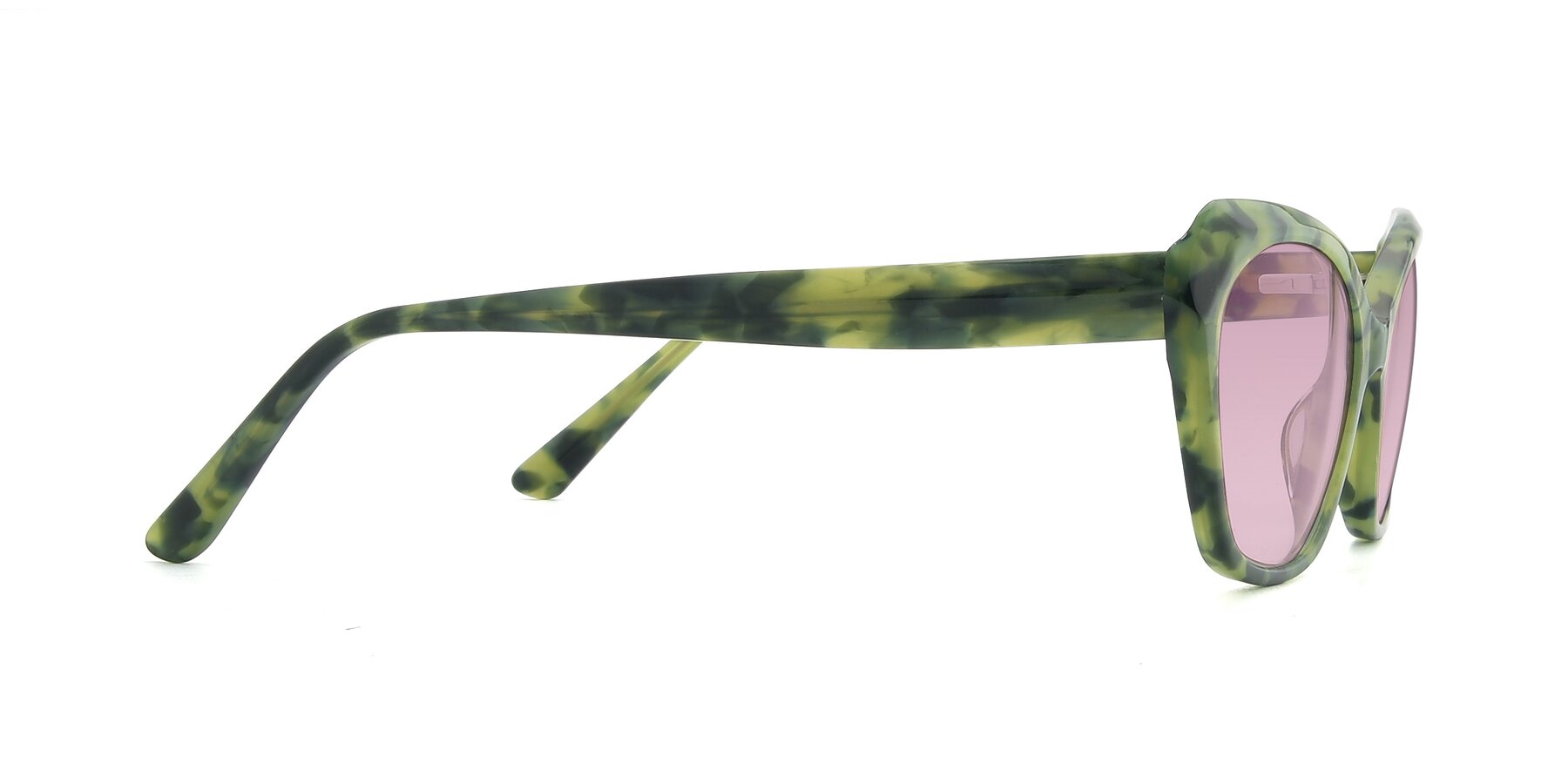 Side of 17351 in Floral Green with Light Wine Tinted Lenses