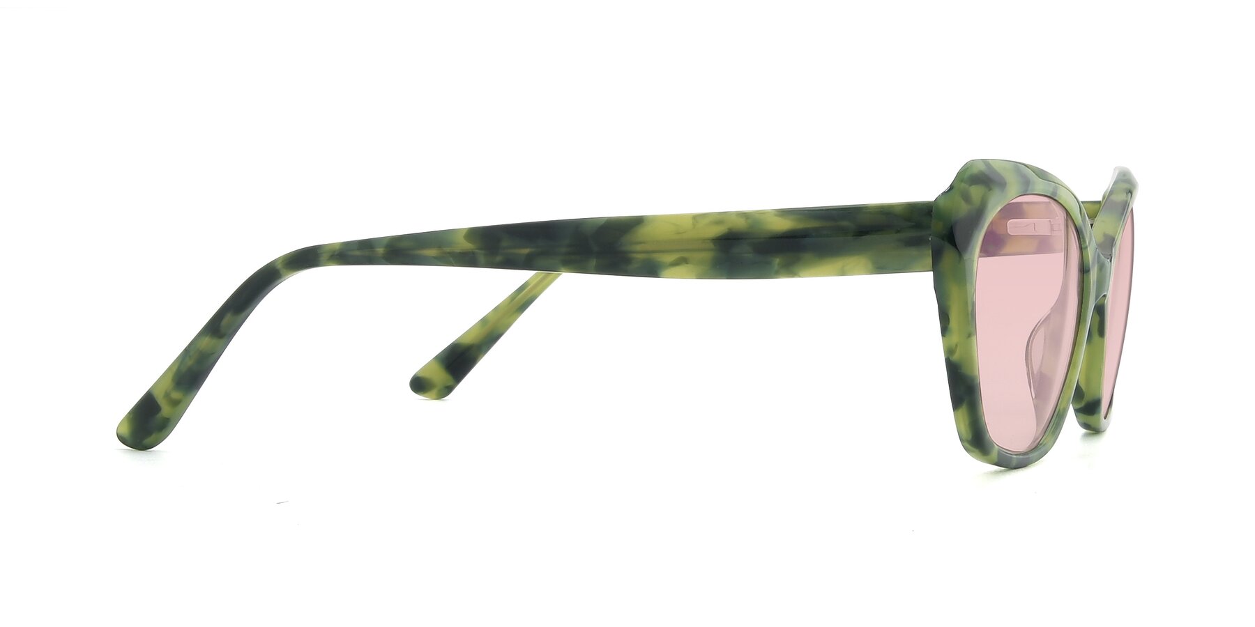 Side of 17351 in Floral Green with Light Garnet Tinted Lenses