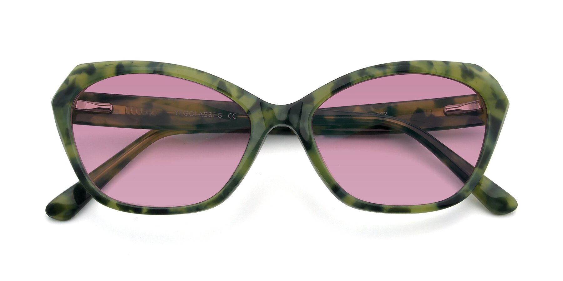 Folded Front of 17351 in Floral Green with Medium Wine Tinted Lenses