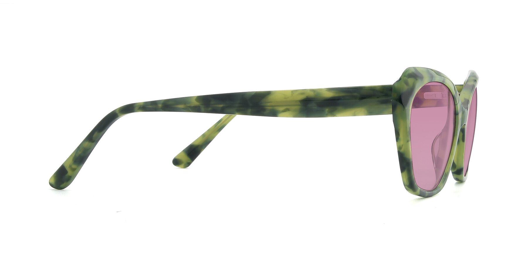 Side of 17351 in Floral Green with Medium Wine Tinted Lenses