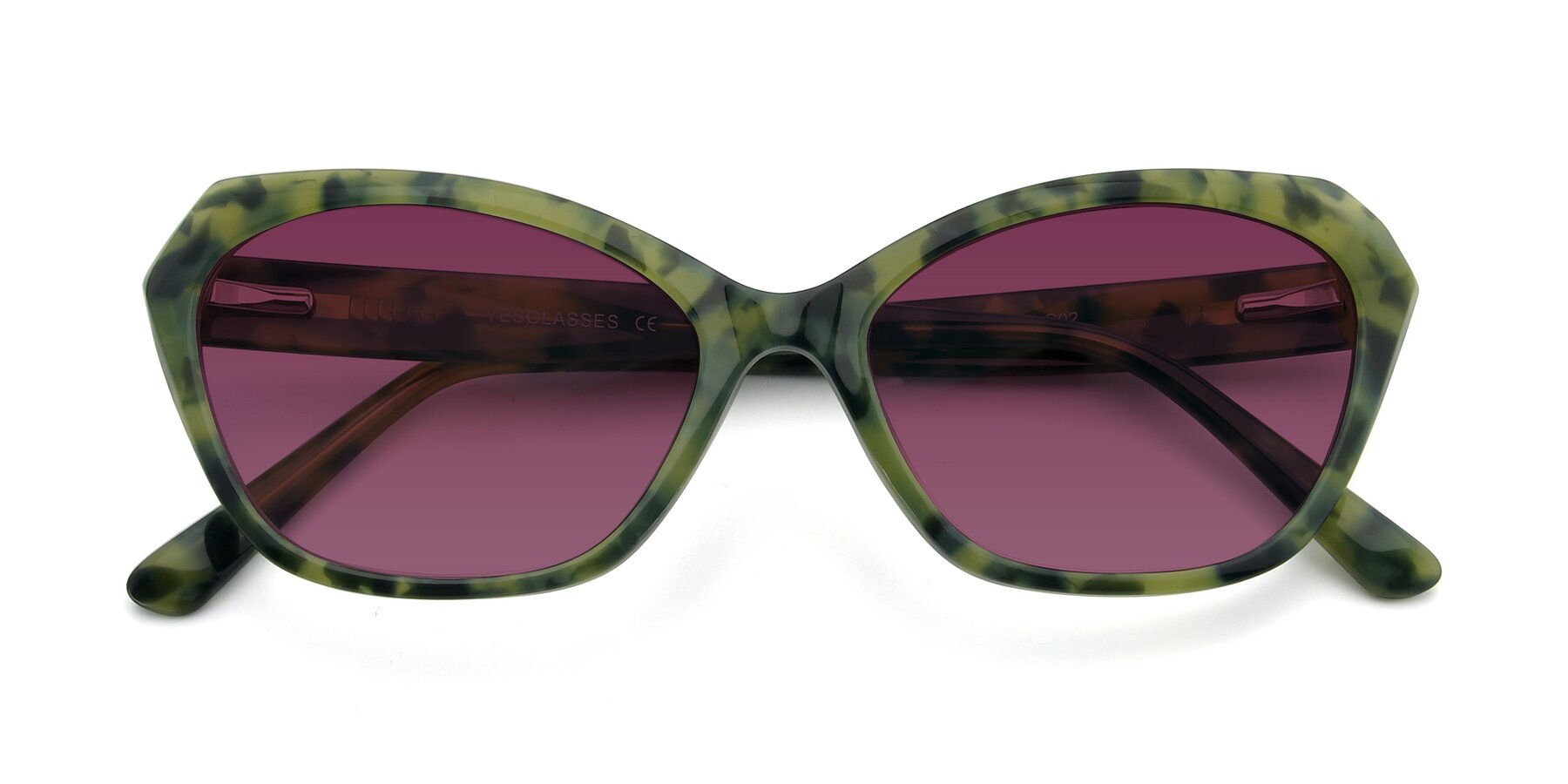 Folded Front of 17351 in Floral Green with Wine Tinted Lenses