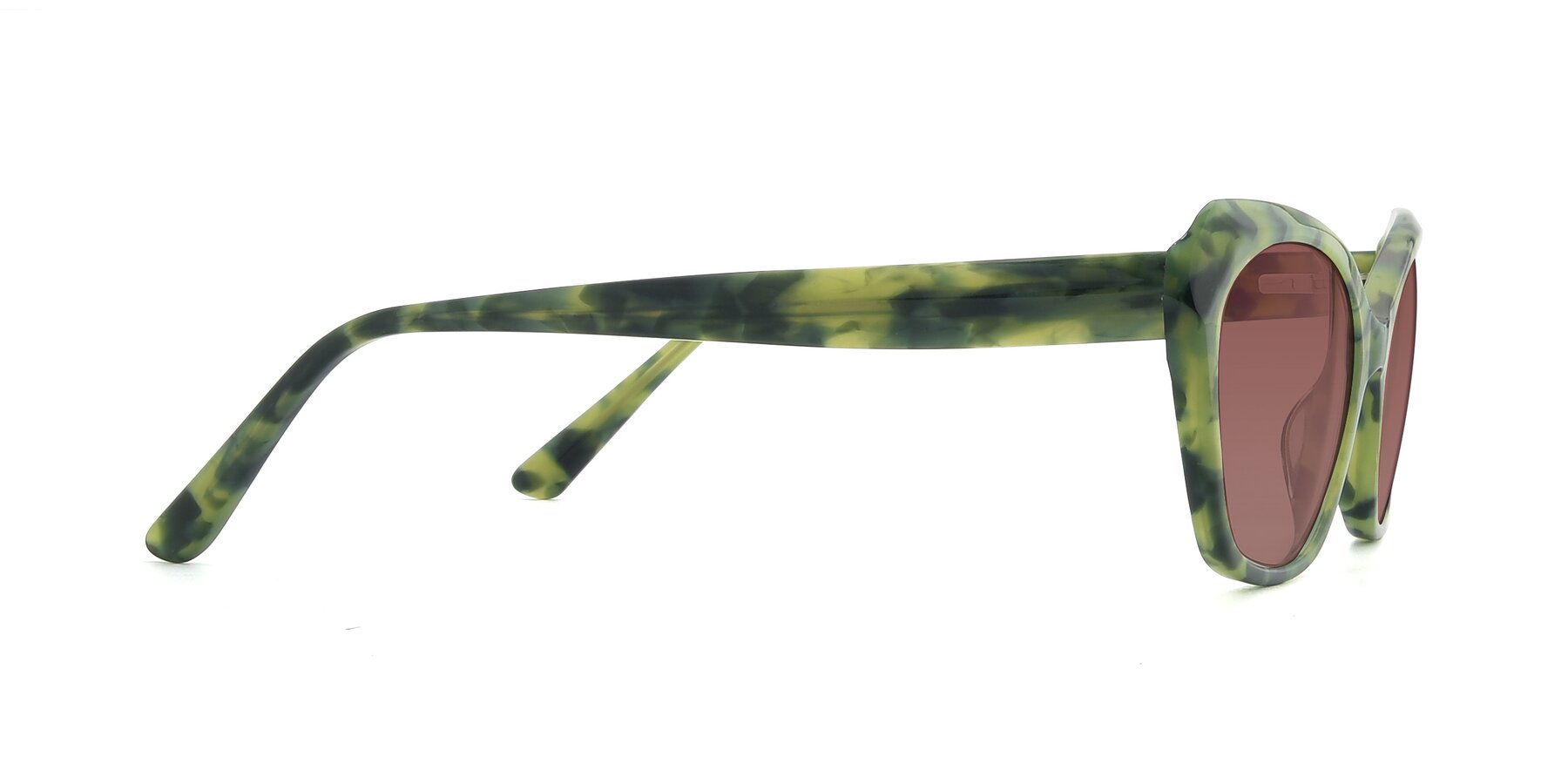 Side of 17351 in Floral Green with Garnet Tinted Lenses