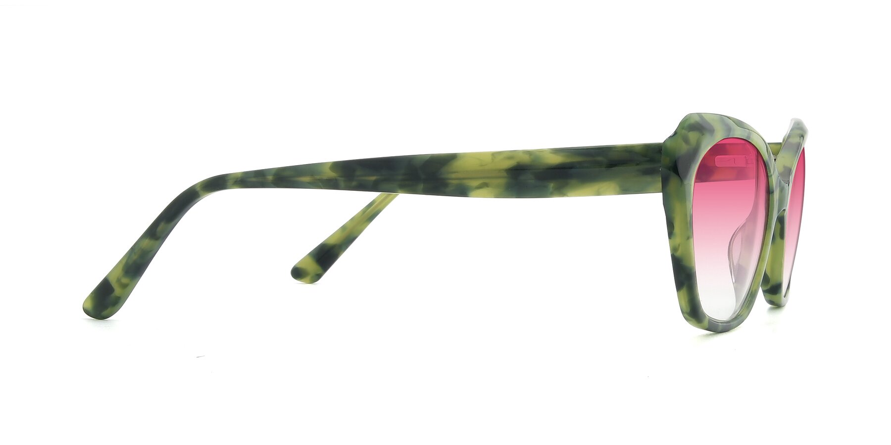 Side of 17351 in Floral Green with Pink Gradient Lenses