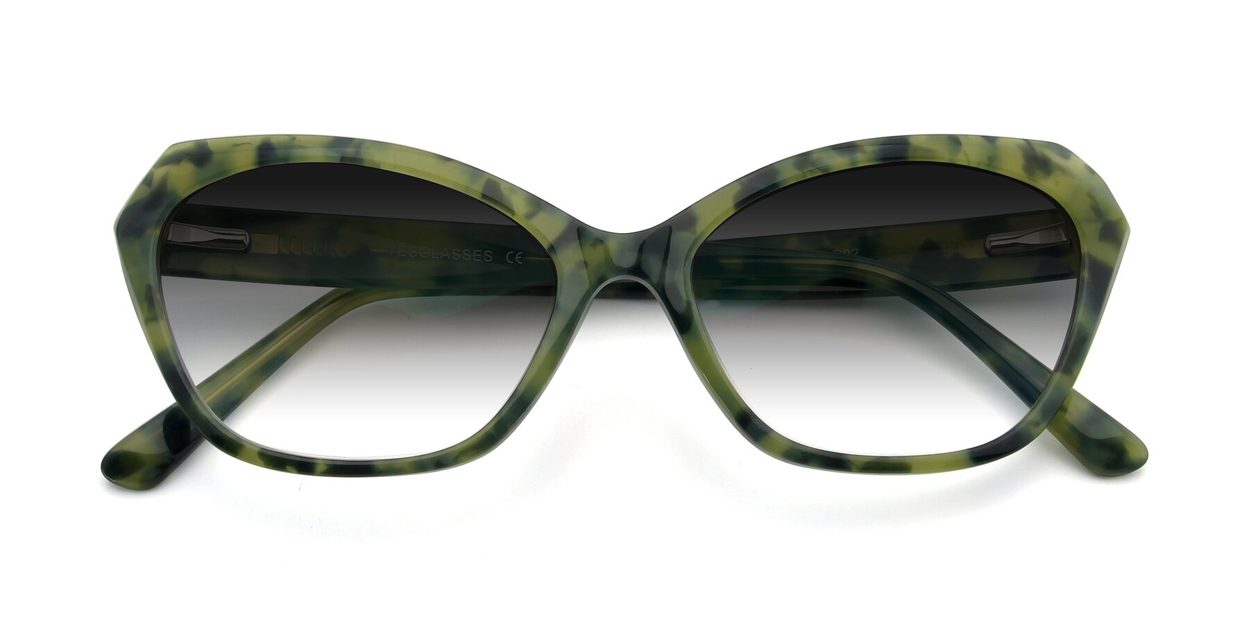 Folded Front of 17351 in Floral Green with Gray Gradient Lenses