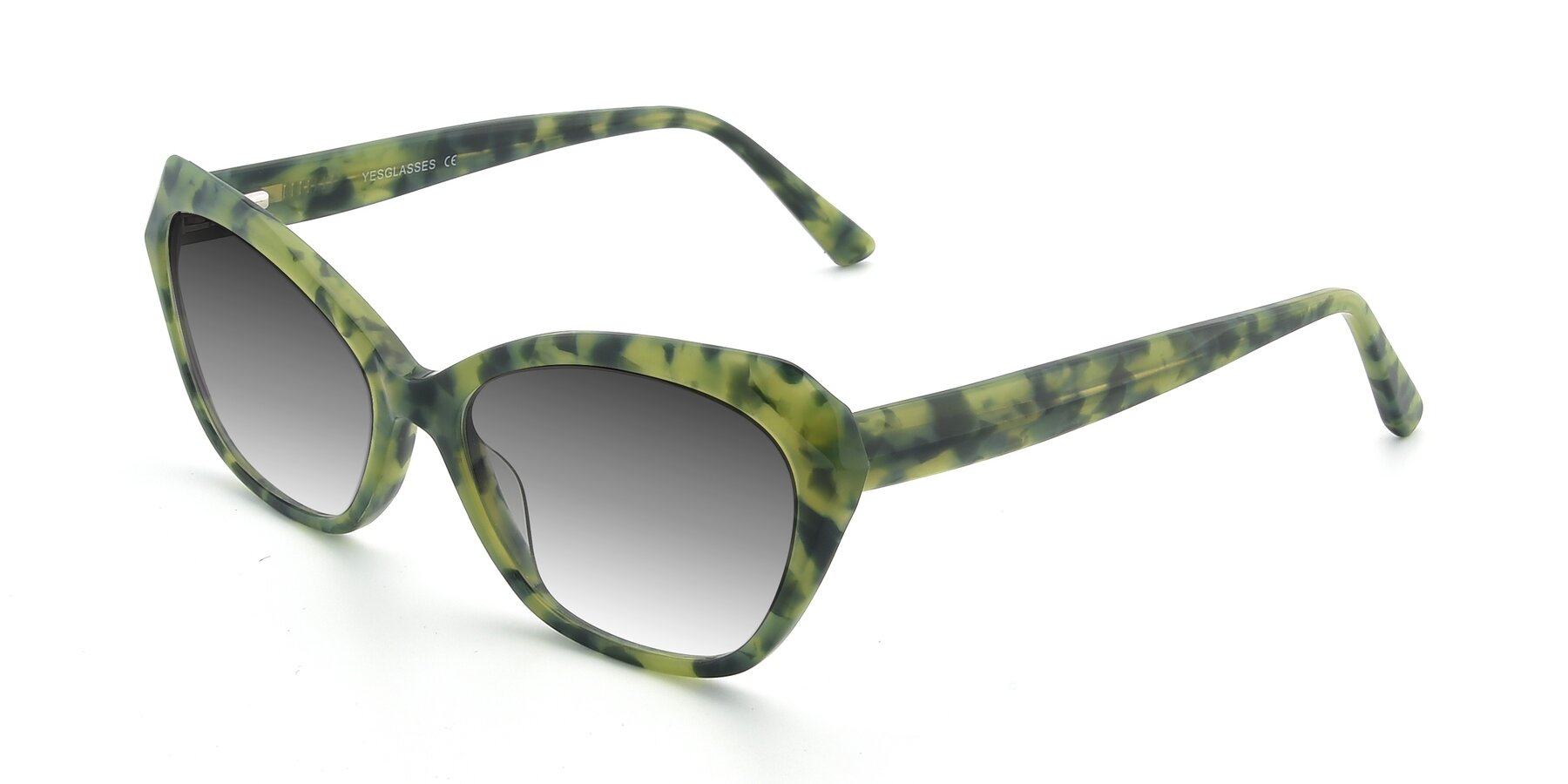 Angle of 17351 in Floral Green with Gray Gradient Lenses