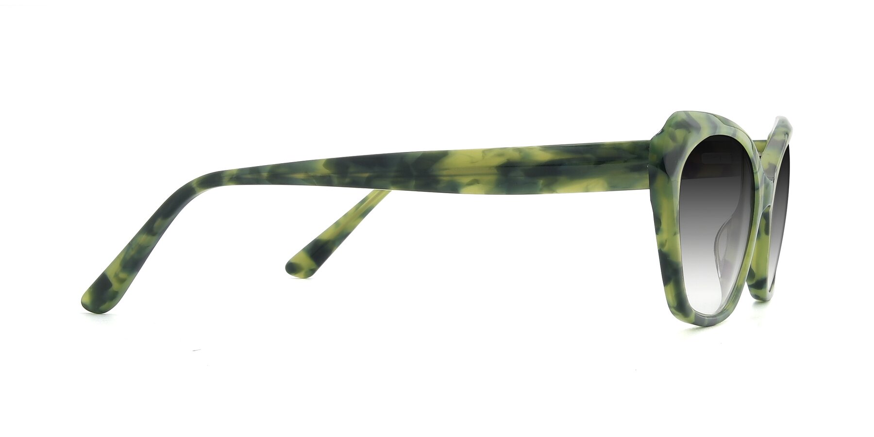 Side of 17351 in Floral Green with Gray Gradient Lenses