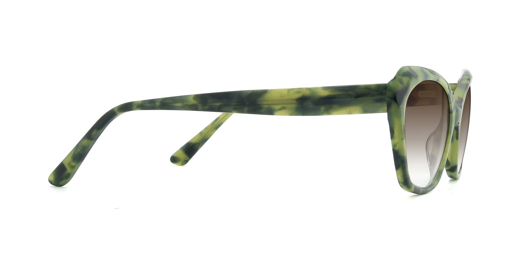 Side of 17351 in Floral Green with Brown Gradient Lenses