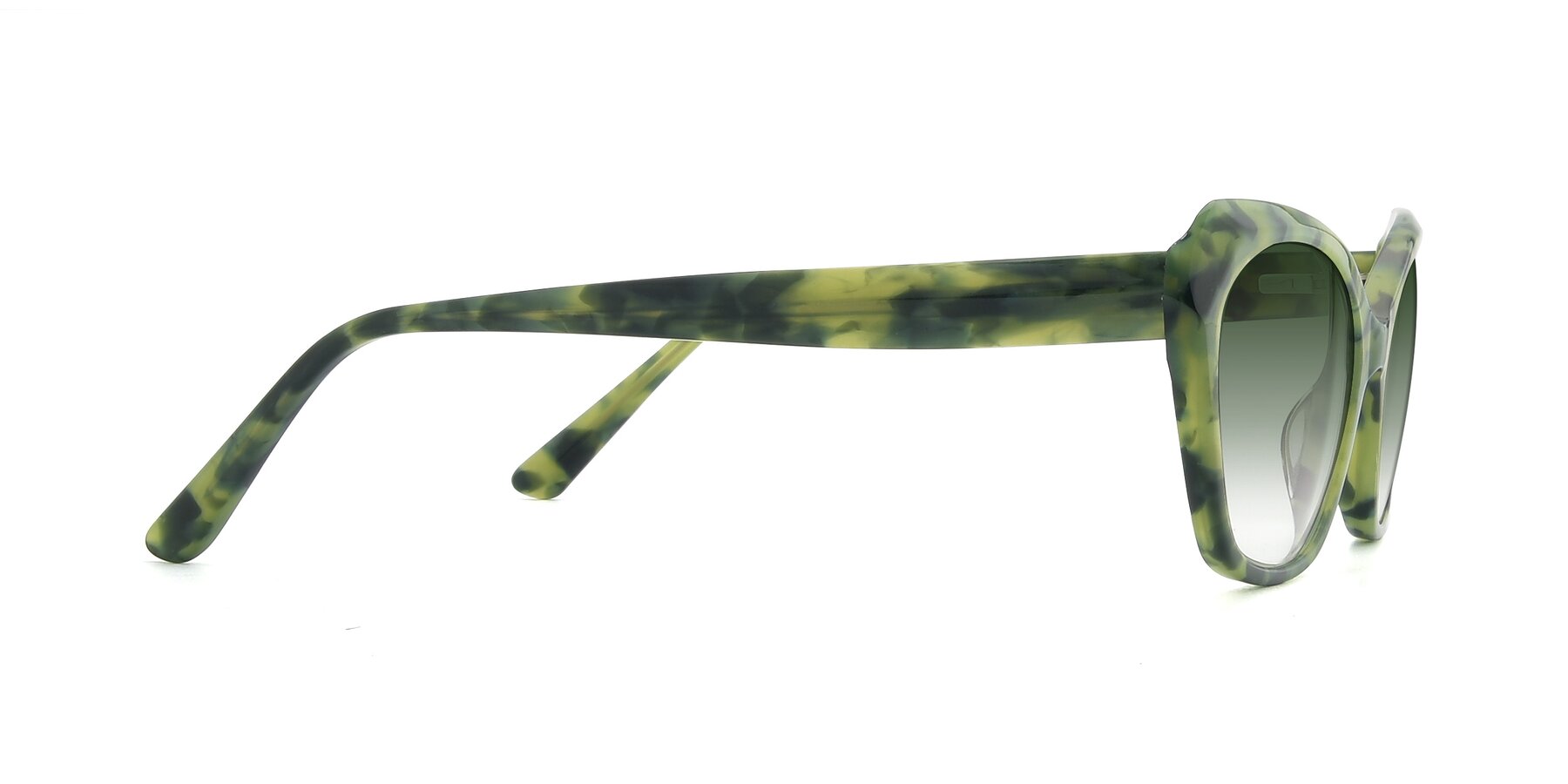 Side of 17351 in Floral Green with Green Gradient Lenses