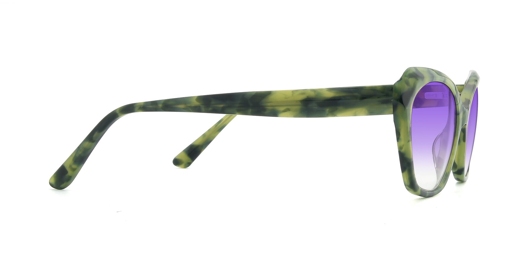 Side of 17351 in Floral Green with Purple Gradient Lenses