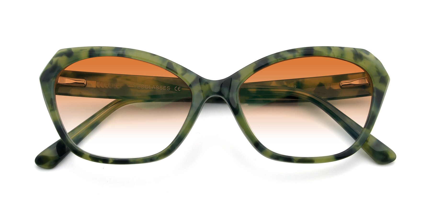Folded Front of 17351 in Floral Green with Orange Gradient Lenses