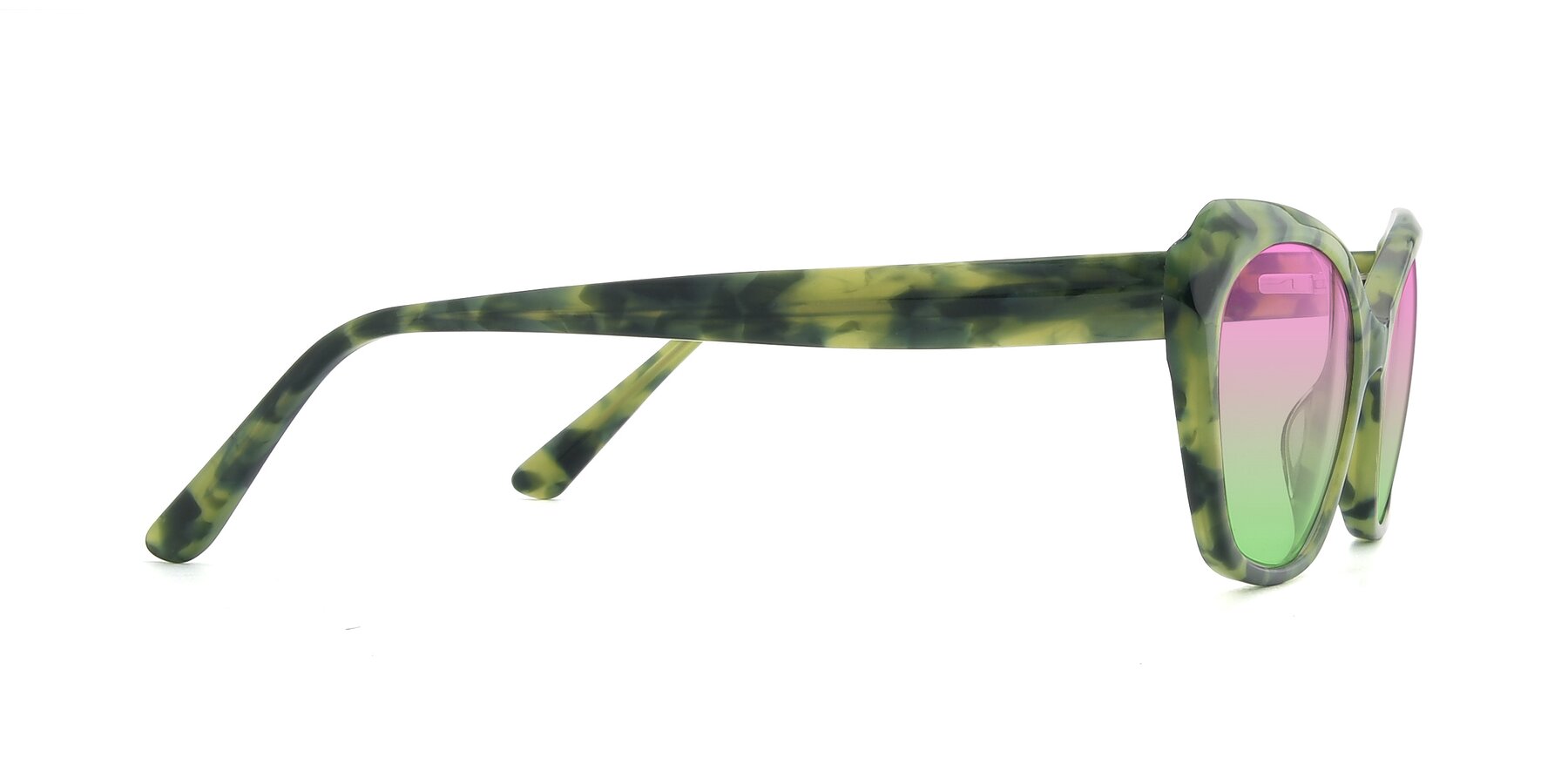 Side of 17351 in Floral Green with Pink / Green Gradient Lenses