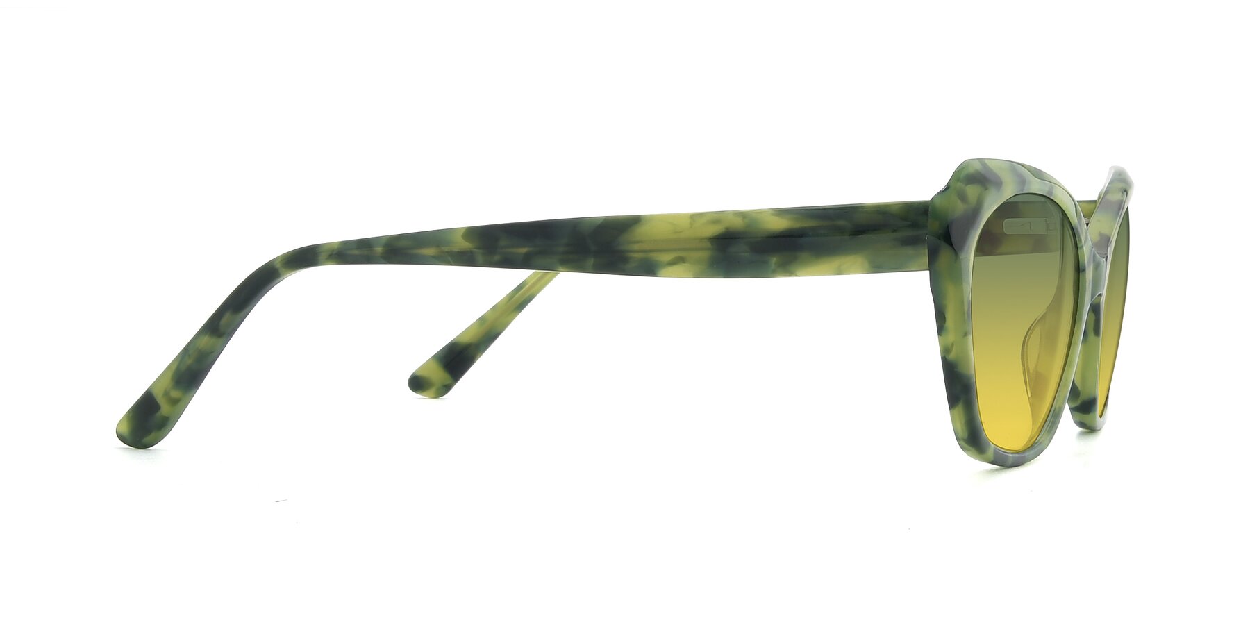 Side of 17351 in Floral Green with Green / Yellow Gradient Lenses