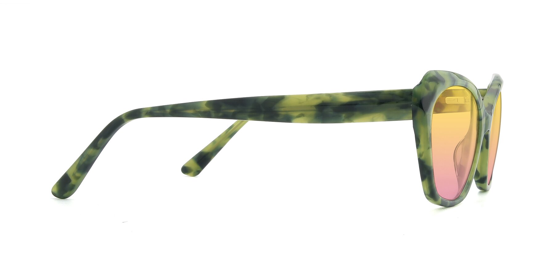 Side of 17351 in Floral Green with Yellow / Pink Gradient Lenses