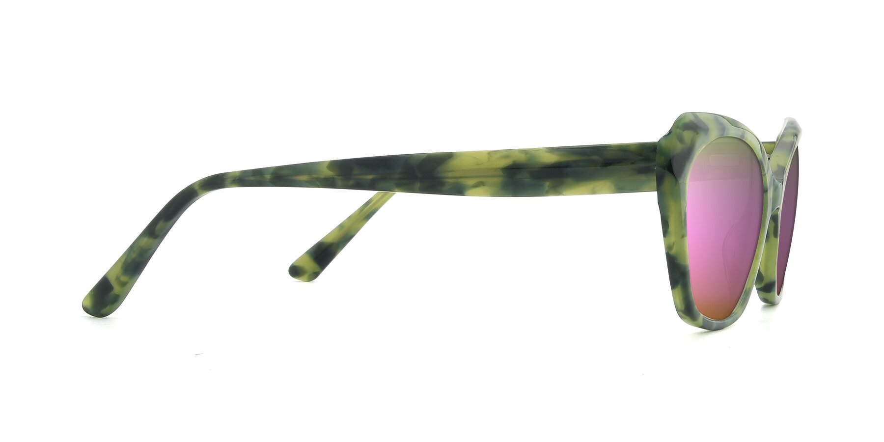 Side of 17351 in Floral Green with Pink Mirrored Lenses