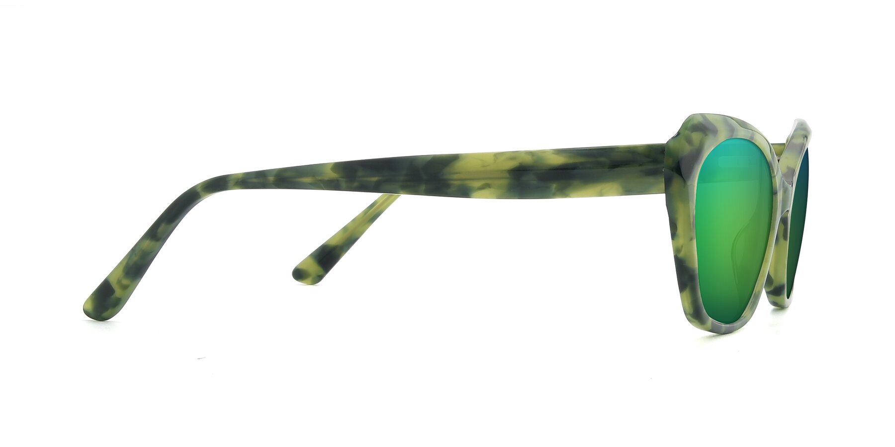 Side of 17351 in Floral Green with Green Mirrored Lenses
