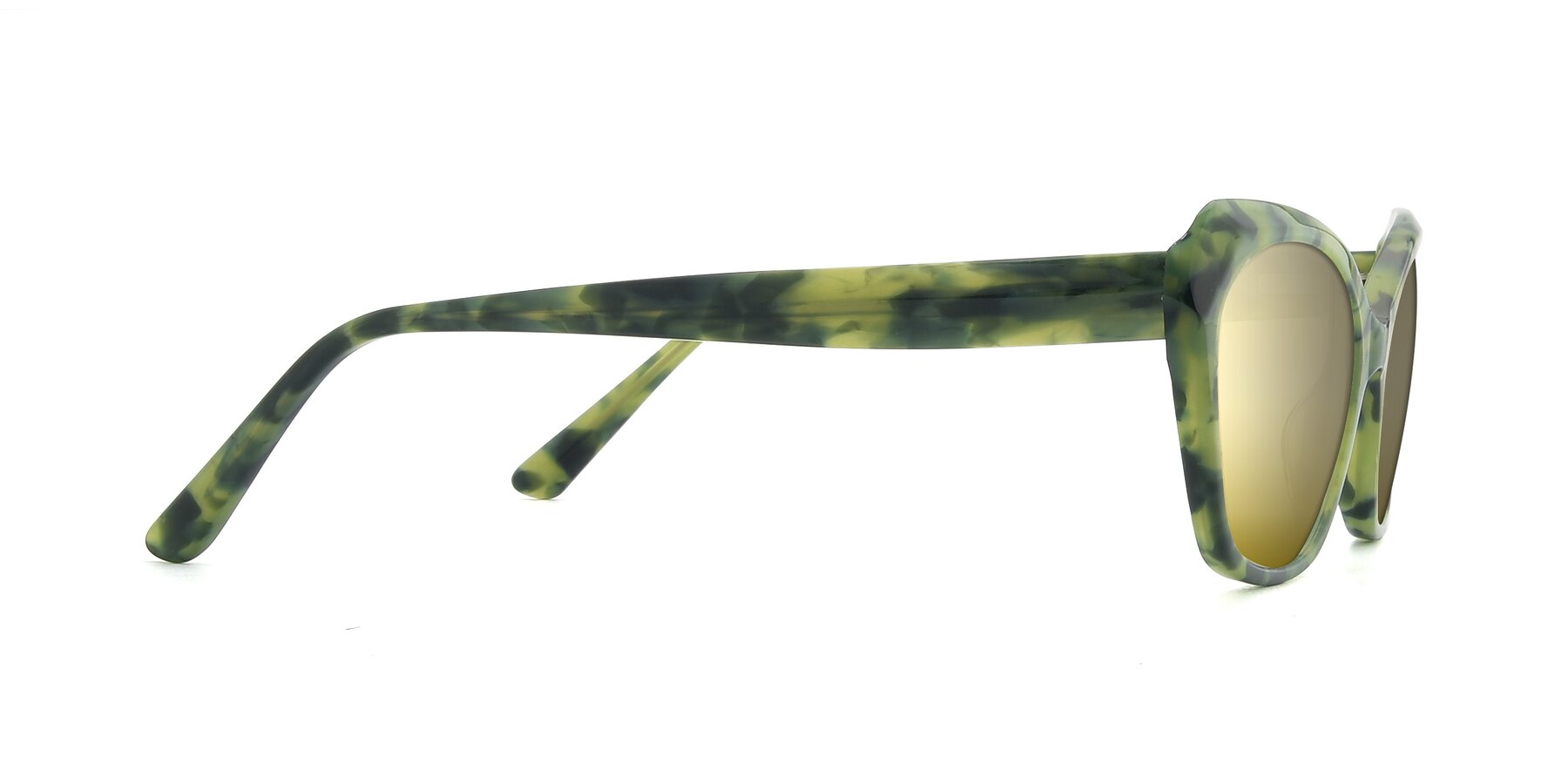 Side of 17351 in Floral Green with Gold Mirrored Lenses