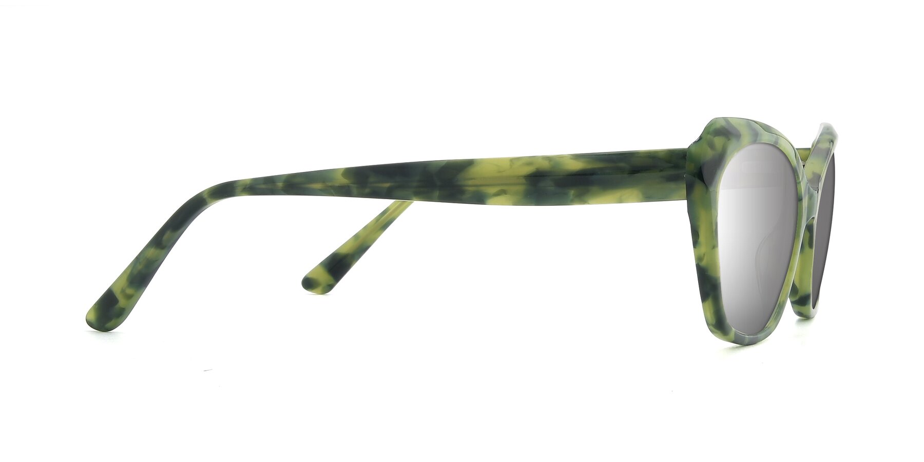Side of 17351 in Floral Green with Silver Mirrored Lenses