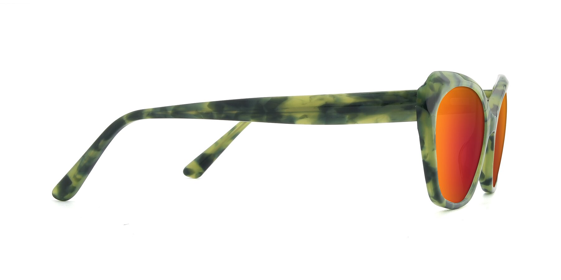 Side of 17351 in Floral Green with Red Gold Mirrored Lenses