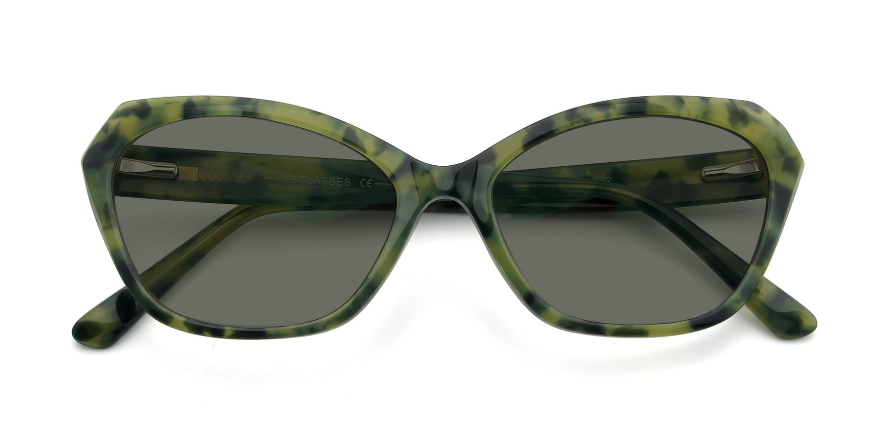 Folded Front of 17351 in Floral Green with Gray Polarized Lenses