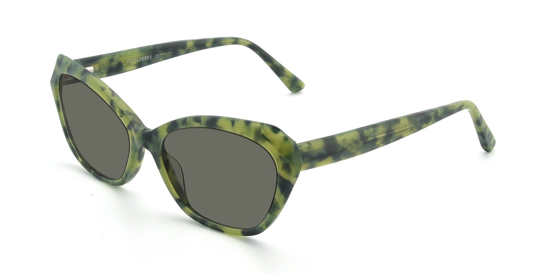 Angle of 17351 in Floral Green with Gray Polarized Lenses