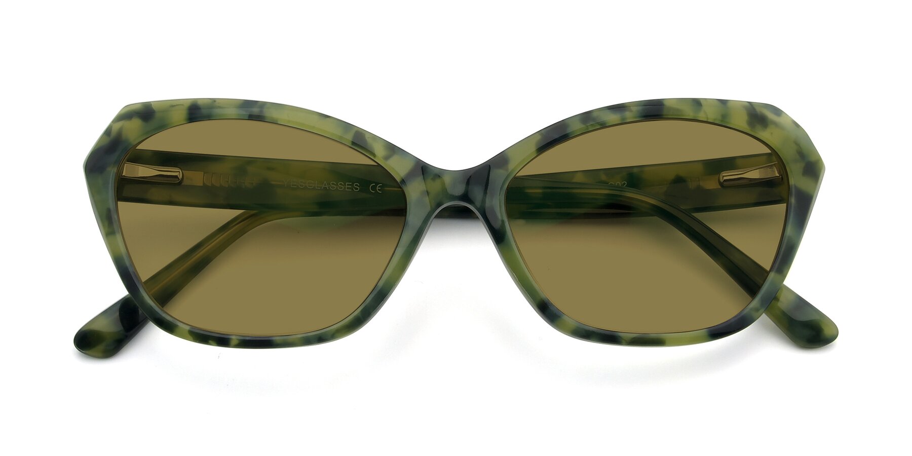 Folded Front of 17351 in Floral Green with Brown Polarized Lenses