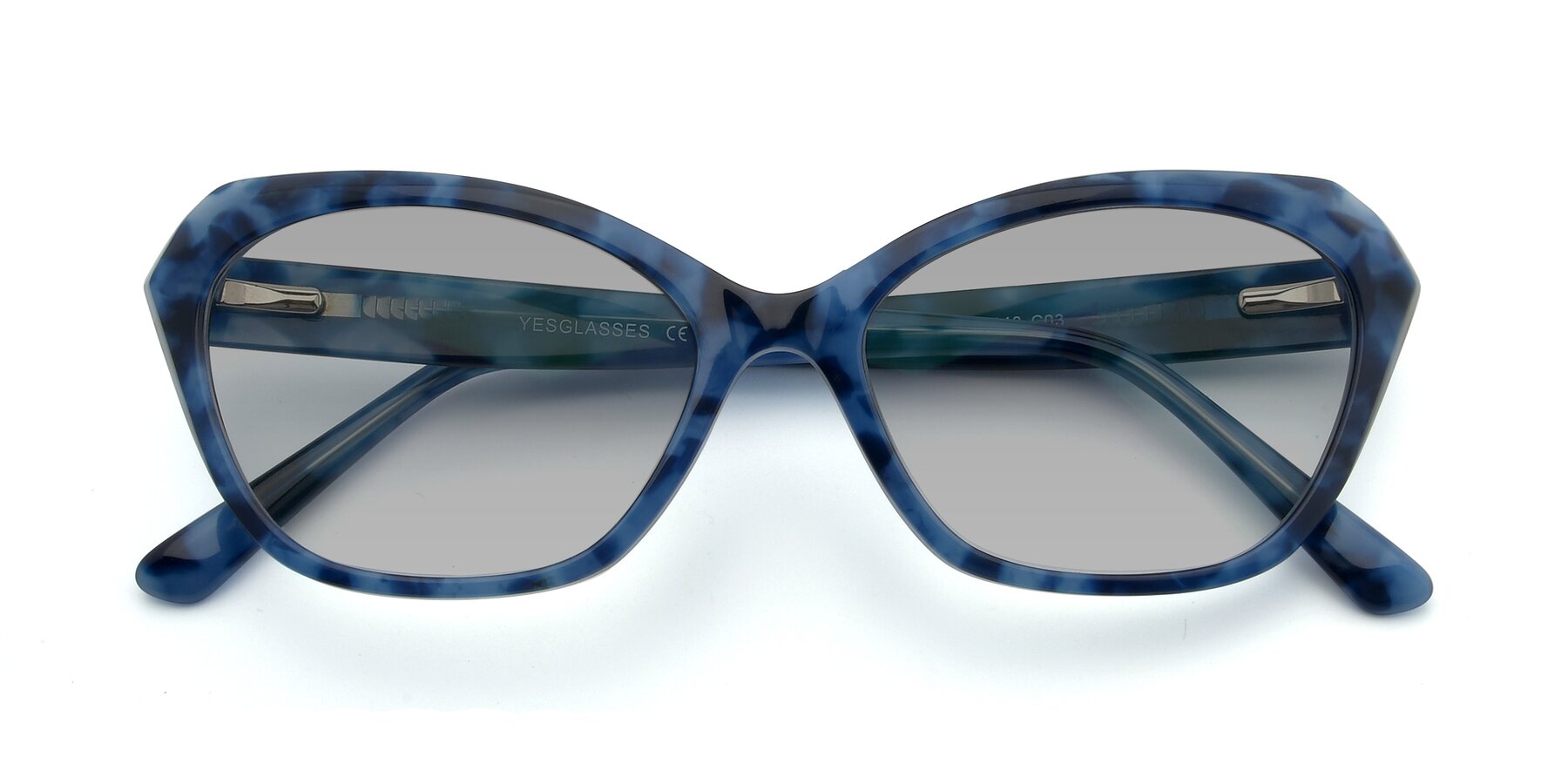 Folded Front of 17351 in Floral Blue with Light Gray Tinted Lenses